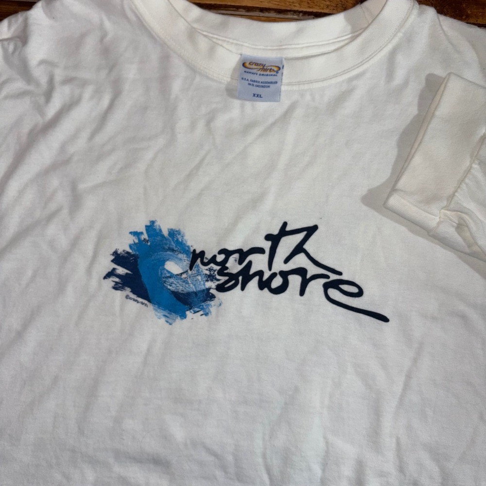 Crazy Shirts Long Sleeve Shirt Mens XXL White North Shore Hawaii Graphic Tee Y2K
